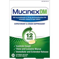 Mucinex DM Expectorant & Cough Suppressant Bi-Layer Tablets, 12-Hour Extended-Release 20pcs Líquido