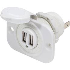 Blue Sea 12V DC Dual USB Charger Socket, White