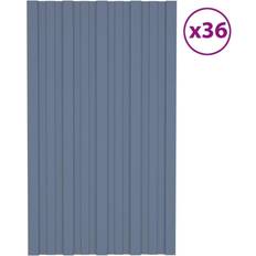 VidaXL Hojas de Policarbonato vidaXL Gris Panel para Tejado Acero Galvanizado Gris 36 80 x 45 cm