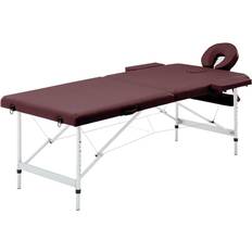 Massagebord vidaXL foldbart massagebord 2 zoner aluminium lilla