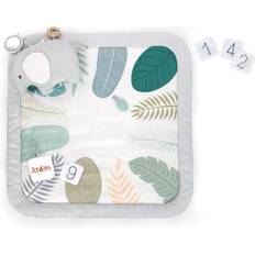 Couvertures Bébé Ingenuity Tapis d'éveil tout confort Petit Eléphant, 12 cartes étapes mensuelles et tableau personnalisable Blanc