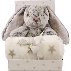 Fleece Blanket & Stuffed Animal Rabbit