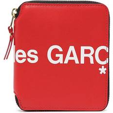 Comme des Garçons Läderplånbok Med Dragkedja Och Logotyp - Red
