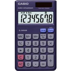 Sl300 Casio SL-300VER Calculatrice de poche bleu Ecran: 8 solaire, à pile(s) (l x H x P) 70 x 7.5 x 118.5 mm