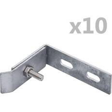 Plata Barandillas vidaXL Conector de esquina para pared 10 sets plateado