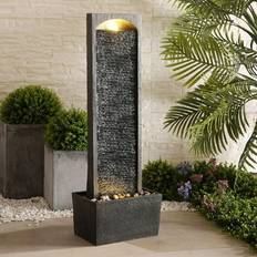 Teamson Home Water Fountain Indoor Conservatory Garden Slate