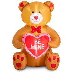 With Lighting Figurines GlitzHome Bear with Heart Figurine 72"