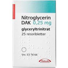 Nitroglycerin DAK sublinguale resoribletter 0,25 mg