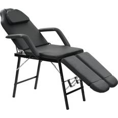 Massagestoelen vidaXL Gezichtsbehandelstoel draagbaar 185x78x76 cm kunstleer zwart