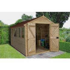 Outbuildings Forest Garden 8x12ft Tongue & Groove Pressure Apex Shed (Building Area )