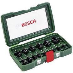 Bosch Zubehör, Fräser, HM-Fräser-Set mit 1/4-Zoll Schaft, 15-teilig