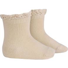 Condor Socken Med Spitzenbordüre - Rosa
