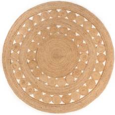 Rundt tæppe 180 vidaXL gulvtæppe 180 flettet jute rundt Beige 120cm
