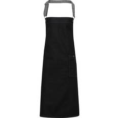 Delantales Premier Unisex Para Adultos Con Pechera Vaquera Con Aspecto Encerado One Size Denim/Negro Delantal Negro