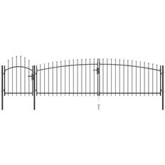 Musta Portit vidaXL Garden Fence Gate with Spear Top 500x150cm