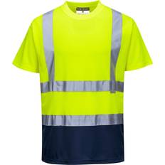 Work Tops Portwest S378 Hi-Vis Contrast T-Shirt - Yellow/Navy