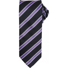 Premier Mens Waffle Stripe Formal Business Tie (One Size) (Black/Rich Violet)