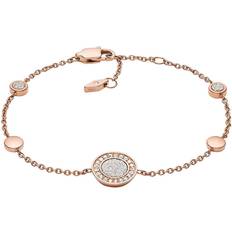 Schmuck Fossil Women Halo Rose Gold-Tone Station Bracelet