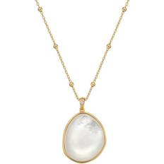 18ct Plated Calm Mother Of Pearl Pendant DP842