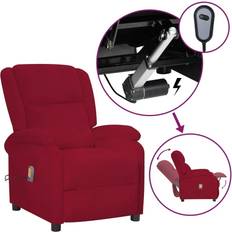 Sedie massaggianti vidaXL Poltrona Massaggiante Elettrica Rosso Vino in Velluto 644623