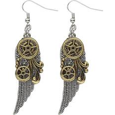Steampunk with Wings Earrings - Gold/Silver