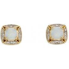 9ct Opal & Diamond Earrings GE2317W