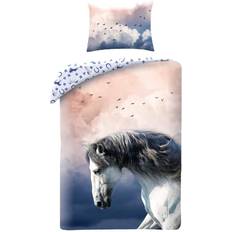 Eläimet Vuodevaatesetit MCU White Horse Bedding 100 Prosenttia Puuvillaa