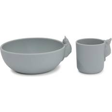 Blau Teller & Schalen Konges Sløjd Silicone Bowl and Cup Set Bunny Quarry Blue