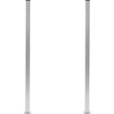 vidaXL Fence Posts 2 Silver