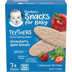 Gerber Teething Wafers Strawberry Apple Spinach 7+m 2-pack