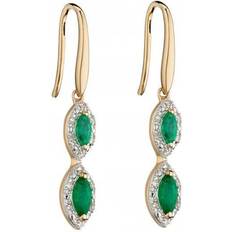 Gray Earrings 9ct Recolour Marquise Drop Emerald Earrings GE2343G