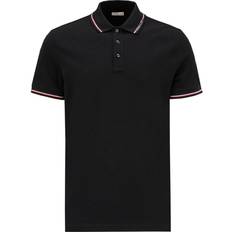 Moncler Uni Polos Moncler Collar Logo Polo Shirt - Black