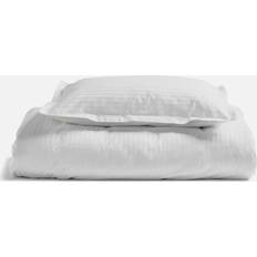 ESPA Sateen Stripe Duvet Set Duvet Cover White