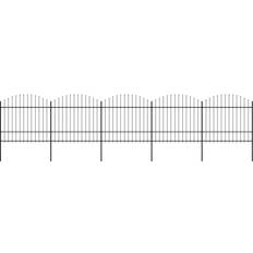 vidaXL Garden Fence with Spear Top Steel 1.5-1.75x8.5