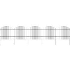 vidaXL Trädgårdsstaket med spjuttopp stål 1,5-1,75x8,5