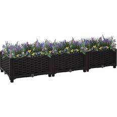 Macetas, Plantas y Cultivo vidaXL Arriate 120x40x23 cm Polipropileno - Negro