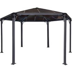 Palram Pavillons Palram Canopia Monaco Hexagonal Polycarbonate Garden Gazebo