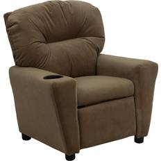 Kids Chandler Contemporary Microfiber Recliner with Cup Holder
