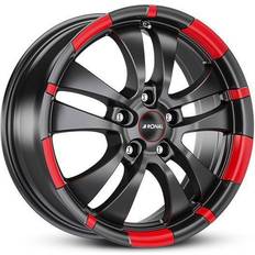 Ronal R59 JET BLACK MATT RED RIM 7,5x17 ET:40