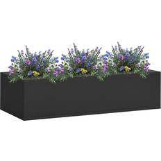 Vasi, Piante e Coltivazione vidaXL Office Flower Box Anthracite 35.4'x15.7'x9.1' Steel