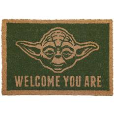 Flerfärgad - Rektangulära Dörrmattor Pyramid Star Wars Welcome You are Yoda Doormat Brun, Grön 40x60cm