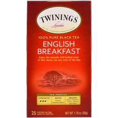 Twinings of London English Breakfast Tea Bags, 25/Box TNA51726, Black Quill