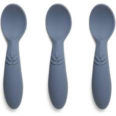 Bleu Couverts pour Enfants Nuuroo Ella Silicone Spoon Bering Sea 3-pack