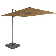 Parasol m fod vidaXL udendørsparasol med transportabel fod gråbrun