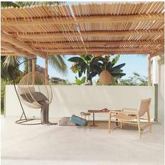 Beige Sidemarkiser vidaXL sammenrullelig sidemarkise terrassen 117x600 cremefarvet