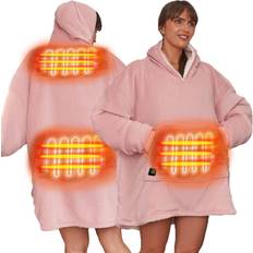 OHS Heated Hooded Blanket Blush