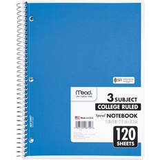 3 subject spiral notebook Mead Spiral 3-Subject Notebooks College Ruled 8.5"x11"