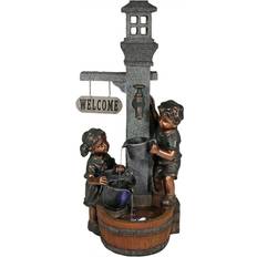 Fountains & Garden Ponds Sunnydaze Decor 40 in. Children Playing with Water Faucet