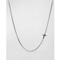 Jewelry David Yurman Pave Cross Necklace with Diamonds Black/Silver