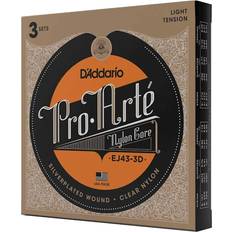 Accesorios Musicales D'Addario EJ43 Pro-Arte Nylon Classical Guitar Strings, Light Tension, 3 Sets